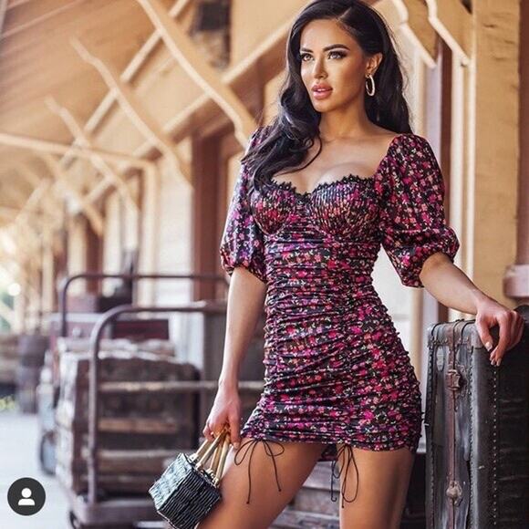 For Love & Lemons Melrose Floral Mini Dress Size Small - Picture 1 of 13